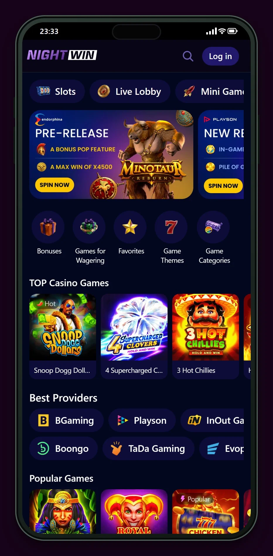 payconiq casino: NightWin in de mobiele lobby